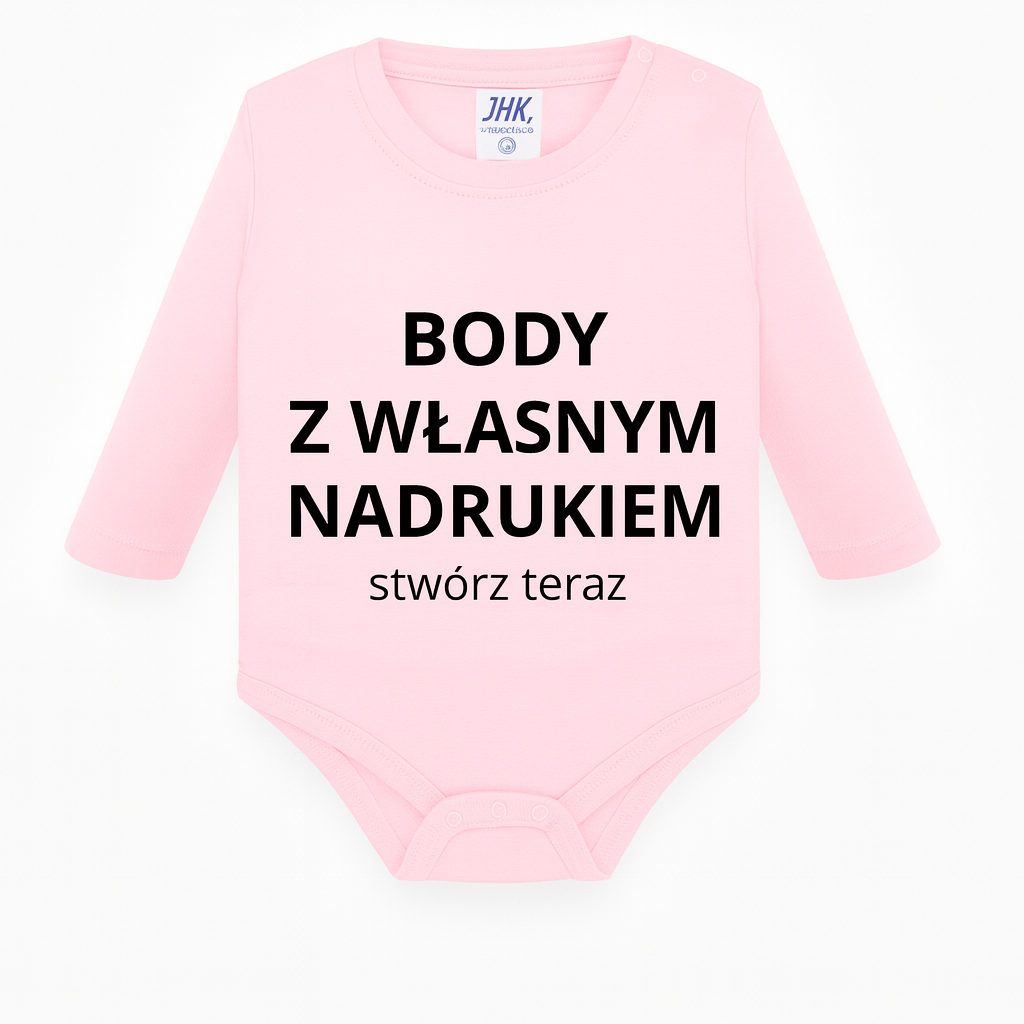Personalizowane body niemowlęce z grafiką i napisem